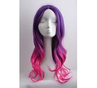 LINLINCD Cosplay wig Guardián de la Galaxia Gamora Cosplay Peluca Purle Gradient Hair Zoe Saldana Cosplay Peluca Juego de rol Disfraces Talla Única Elma