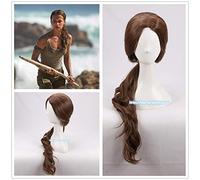 LINLINCD Cosplay wig Halloween Movie Tomb Raider Lara Peluca Mujeres Cola de Caballo Pelo Disfraces Alicia Vikander Juego de rol Disfraces Talla Única