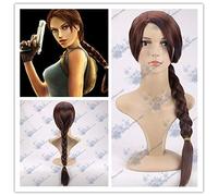LINLINCD Cosplay wig Halloween mujeres 2018 película Tomb Raider Lara Trenza/peluca de trenza juego personaje Lara Brown taco cosplay pelo talla única marrón marrón