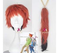 LINLINCD Cosplay wig Halloween Zootopia Hombre Policía zorro Nick Wild Orange Peluca con cola Nick Cosplay Pelo Naranja Halloween Disfraces Talla única Nick