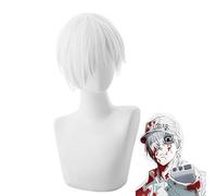 LINLINCD Cosplay wig Hataraku Saibou U-1146 White Blood Neutrófilos Peluca corta Cosplay Células de disfraz en el trabajo Pelucas de pelo sintético resistente al calor Hataraku Saibou