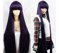 LINLINCD Cosplay wig Inu x Boku SS Ririchiyo Shirakiin Riricho 100 cm púrpura negro largo resistente al calor pelo Cosplay Cosplay peluca de disfraz+peluca gratis gorra