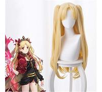 LINLINCD Cosplay wig Irkalla Ereshkigal Peluca Destino Gran Order Cosplay Peluca Rubio Claro Largo Pelo Rizado Anime Juego de rol Fiesta Disfraz Pelucas para Mujeres