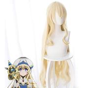 LINLINCD Cosplay wig Japón Comic Goblin Slayer Slayer Cosplay peluca de rol sacerdotisa pelo amarillo peluca disfraces con gorro de pelo gratis talla única amarillo