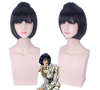 LINLINCD Cosplay wig JoJos extraña aventura Bruno Bucciarati Cosplay peluca 30 cm corta lisa resistente al calor pelo sintético para hombres niños Anime peluca beige