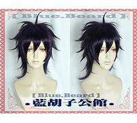 LINLINCD Cosplay wig JoJos extraña aventura Ghirga Narancia corto púrpura mezclado pelo resistente al calor Cosplay pelucas de disfraces+gorro de peluca gratis