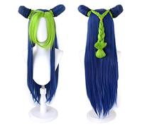 LINLINCD Cosplay wig JOJOs extraña aventura Jolyne Cujoh Kujo peluca larga Cosplay disfraz resistente al calor pelo sintético mujeres fiesta juego de rol pelucas