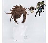 LINLINCD Cosplay wig JoJos extraña aventura Joseph Joestar Cosplay peluca Joseph Joestar juego de rol estilo es cabello unidad