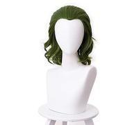 LINLINCD Cosplay wig Joker Movie Clown Batman Joker Peluca Cosplay Joaquin Phoenix Arthur Mancha Rizada Verde Resistente al Calor Sintético Pelucas de Cabello + Gorro de Peluca