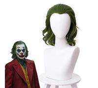 LINLINCD Cosplay wig Joker Origin Filmclown Joker Peluca Cosplay Disfraz Joaquin Phoenix Arthur Fleck Rizado Verde Resistente al Calor Pelucas de Pelo Sintético