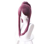LINLINCD Cosplay wig juego LOL KDA Ahri Evelynn Kaisa Pelucas Cosplay Cabello KDA Akali Cabello resistente al calor Cosplay Disfraz Peluca+peluca libre Cap Akali peluca