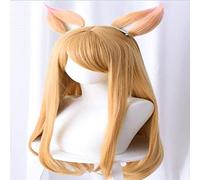 LINLINCD Cosplay wig K/DA KDA equipo de mujeres LOL Atan pelo largo+oreja Cosplay peluca amarilla