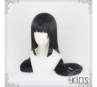 LINLINCD Cosplay wig Kakegurui Jabami Yumeko Peluca sintética negra recta Cosplay 100 cm vello facial para adultos mujeres Halloween Cosplay
