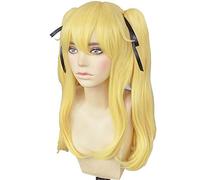 LINLINCD Cosplay wig Kakegurui Mary Saotome Meari Rubio Coleta Cabello Resistente al Calor Cosplay Disfraz Peluca+Cinta de Seda+Peluca Gorra