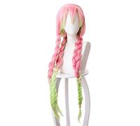 LINLINCD Cosplay wig Kanroji Mitsuri Kamado Nezuko Pelucas Demonios Matadero Kimetsu no Yaiba Cosplay Pelucas Zenitsu Agatsuma Pelo Corto Dorado Kochou Shinobu B.