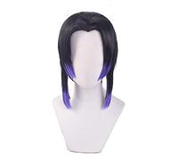 LINLINCD Cosplay wig Kochou Shinobu peluca con mariposa horquilla Kimetsu no Yaiba demonio asesino cosplay pelo pelucas resistentes al calor+peluca gratis peluca solo