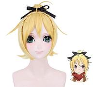 LINLINCD Cosplay wig Ktip Up Re: Vivir en un mundo diferente a Zero Felt Peluca Cosplay Disfraz Mujeres Pelo Corto Amarillo Fiesta Pelucas (sin sombrero) Pl-500