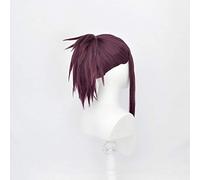 LINLINCD Cosplay wig LOL Game Cosplay peluca KDA POP/STAR Akali Cosplay pelucas mujeres largo recto púrpura rojo peluca LOL KDA Akali KPOP piel pelo KDA Akali peluca