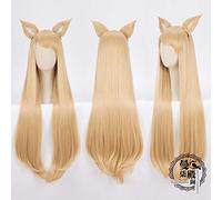 LINLINCD Cosplay wig LOL KDA Kaisa Ahri Evelynn Akali Cosplay Peluca de pelo sintético resistente al calor+casquillo de la peluca Ahri