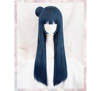 LINLINCD Cosplay wig LoveLive Sunshein Tsushima Yoshiko Peluca Cosplay Disfraz Amor Live Aqour Yohane Mujeres Pelo Sintético Halloween Juego de rol Pelucas Azul Oscuro