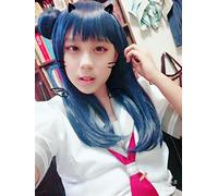 LINLINCD Cosplay wig LoveLive Sunshine Tsushima Yoshiko Cosplay Peluca Love Live Aqour Yohane resistente al calor sintético pelucas de pelo sintético+gorro de peluca