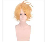 LINLINCD Cosplay wig Mein Held Academia Kaminari Denki Peluca Cosplay Disfraz Corto Pelo Sintético Fiesta Rol Pelucas Naranja