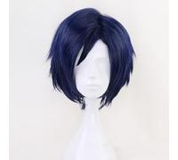 LINLINCD Cosplay wig mi Boku no Hero Academia Iida Tenya azul corto 3/7 estilo resistente al calor Cosplay peluca de disfraz+peluca gorra azul oscuro