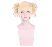 LINLINCD Cosplay wig Mi héroe Academia Boku no héroe Academia Himiko Toga JK peluca de cabeza disfraz Cosplay oro peluca H