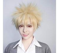LINLINCD Cosplay wig Mi héroe Academia Boku no héroe Academia Himiko Toga JK peluca de cabeza disfraz Cosplay oro peluca B.