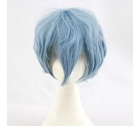 LINLINCD Cosplay wig Mi héroe Academia Boku no Hiro Akademia Shigaraki Tomura Corto Gris Azul Mixto Cosplay Disfraz Peluca Sintética+Gorro de Peluca Azul