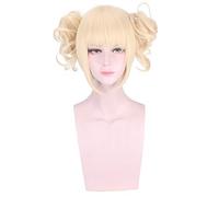 LINLINCD Cosplay wig Mi héroe Academia cruzar mi cuerpo Himiko Toga Peluca con moño Cosplay Disfraz Boku no héroe Academia Cabello Resistente al Calor Mujeres Pelucas