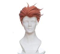 LINLINCD Cosplay wig Mola Moira Cosplay Wigfor Man Boys Corto Recto Resistente al Calor Pelo Sintético Overwatch OW Cosplay Fiesta Naranja Mola