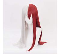 LINLINCD Cosplay wig My Hero Academia Boku no Hiro Akademia Shoto Todoroki Shouto Peluca de Cosplay blanca y roja+gorro de peluca como muebles