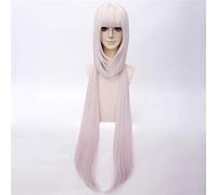 LINLINCD Cosplay wig NEKOPARA Chocolat Long Clip Colas de Caballo Cosplay Peluca Vainilla Kawaii Largo Rosa Claro Pelucas+Gorra Vainilla