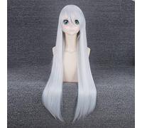 LINLINCD Cosplay wig NieR: Máquina expendedora YoRHa tipo A # 2 Cosplay peluca para mujeres 100 peluca de pelo largo liso peluca sintética resistente al calor para niñas Cotume Plata