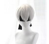 LINLINCD Cosplay wig NieR: Peluca de cosplay de máquina expendedora YoRHa No.2 Tipo B 2BYoRH 2A 9S 2B Peluca Disfraz Pelucas Juego Pelucas Disfraces Cabello + Peluca Gorra Halloween Cos Boy One Set