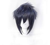 LINLINCD Cosplay wig Noctis Lucis Caelum Cosplay Peluca Final Fantasy XV Disfraz FF15 XV Cosplay Pelucas Halloween Disfraces Cabello para Hombres + Gorro Negro