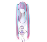 LINLINCD Cosplay wig Pareo Nyubara Reona Peluca Dos Versiones Bang Sueño! Aumentar una Suilen Ras Cosplay Pelucas Sintéticas Mujeres Cabello Bandori Pareo postizo Azul Rosa