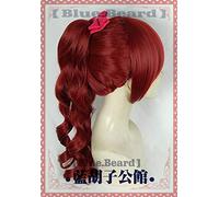 LINLINCD Cosplay wig Persona 5 Cosplay Yoshizawa Kasumi Cosplay Cabello Rojo Base Peluca Pigtail Halloween Pelo Sintético