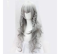 LINLINCD Cosplay wig Pramanix Cosplay Game Arknights peluca de plata blanca pelo sintético Cosplay peluca de 80 cm de longitud