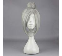 LINLINCD Cosplay wig Prignisschule Shiraki Meiko Cosplay Pelucas 35 cm corto resistente al calor pelo sintético para mujeres disfraz fiesta peluca pelo moño gris Shiraki Meiko