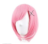 LINLINCD Cosplay wig Re: Vivir en otro mundo de Zero Graduate Ram Rem Peluca Cosplay para Mujeres Rosa Azul Anime Straight Short Peluca Solo Rosa Peluca