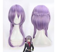 LINLINCD Cosplay wig Seraph des Endes Hiiragi Shinoa Hiragi Lila Trenza Cosplay Peluca Hiiragi Shinoa Peluca de Pelo Púrpura Disfraces Talla Única Lila