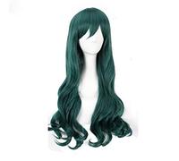 LINLINCD Cosplay wig Shimoneta a Iu Gainen Ga Sonzai Shinai Taikutsu Na Sekai Fuwa Hyouka Largo rizado ondulado Cosplay Pelucas para Mujeres Anime Fiesta Verde Verde