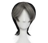 LINLINCD Cosplay wig Sofia The First Cedric Cosplay Wig Short Black Gray Straight Synthetic Heat-Resistant Hair Party Carnival Wigs B129