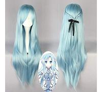 LINLINCD Cosplay wig Sword Art Online 2 Sao Asuna Yuki Yuuki Agua Larga Azul Resistente al Calor Cabello Cosplay Pelucas+Cinta Negra