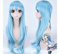 LINLINCD Cosplay wig Sword Art Online Yuuki Asuna Pelucas Alicization Kirito Cosplay Peluca Eugeo Asada Shino Resistente al Calor Sintético Peluca de Cabello Sintético + Gorra Asuna