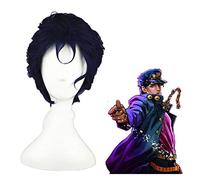 LINLINCD Cosplay wig Tokyo JoJos extraña aventura Kujo Jotaro Cosplay Pelucas Juego de rol Kujo Jotaro Negro Estilo Azul Pelo GIOGIO Pelo Rojo Talla Única Kujo Jotaro