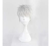 LINLINCD Cosplay wig Twisted-Wonderland Kalim Al-Asim Cosplay pelucas gris plata corto resistente al calor pelo sintético peluca Anime Disfraz de Anime Peluca de pelo Kalim Al-Asim