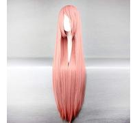 LINLINCD Cosplay wig Vocaloid Megurine Luka Peluca Larga Cosplay Disfraz Mujeres Resistente al Calor Sintético Pelucas+Gorra de peluca recta